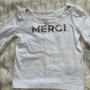 Janie and Jack 2T Girls Shirt with Floral Merci Design